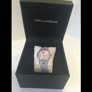 NEW Ted Lapidus Ombre Silicone Pink Dial White Crystal White/Grey OMBRE GEL RARE